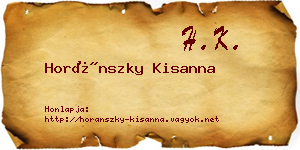 Horánszky Kisanna névjegykártya